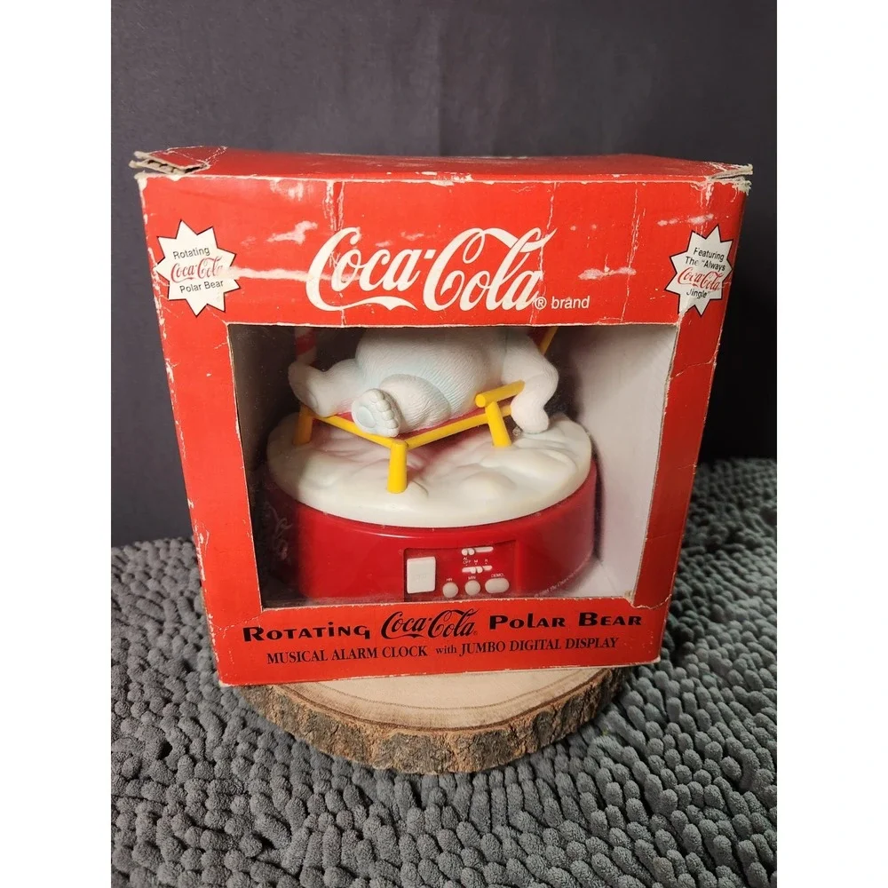 Vintage 1995‎ Coca-Cola Polar Bear Clock w/Instructions~FULLY FUNCTIONAL~